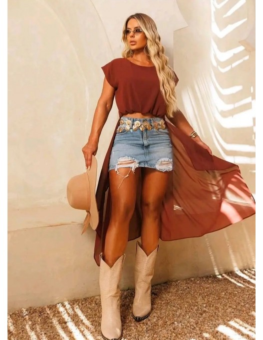 Top blusa gasa