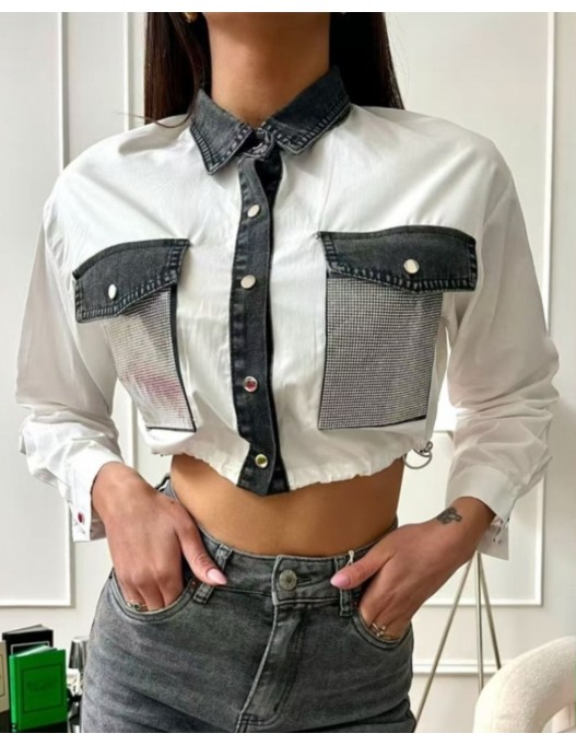 Camisa vaquera brillos