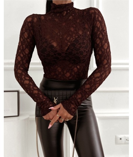 Body encaje lazo cuello