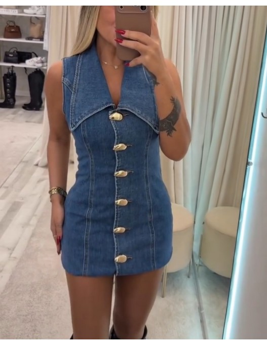 Vestido vaquero pico