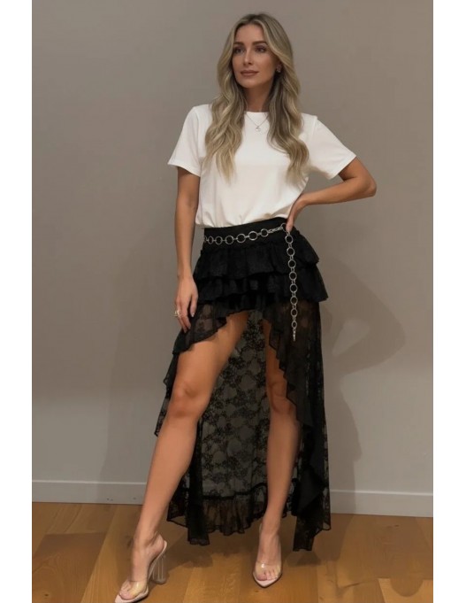 Falda short encaje cola