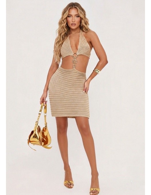 Vestido corto lurex accesorio