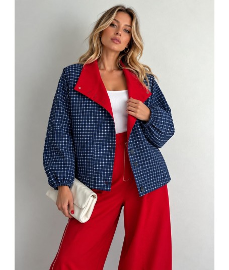 Chaqueta cuadros bicolor