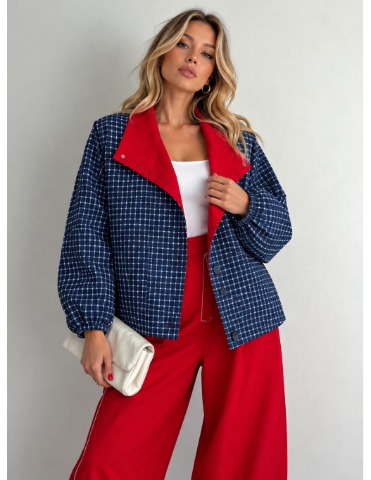 Chaqueta cuadros bicolor