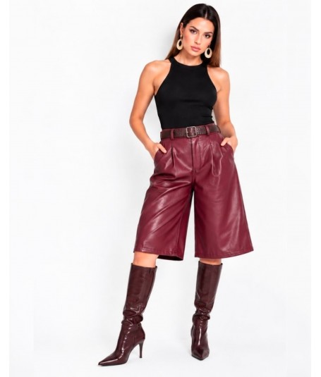 Pantalón polipiel cinturón