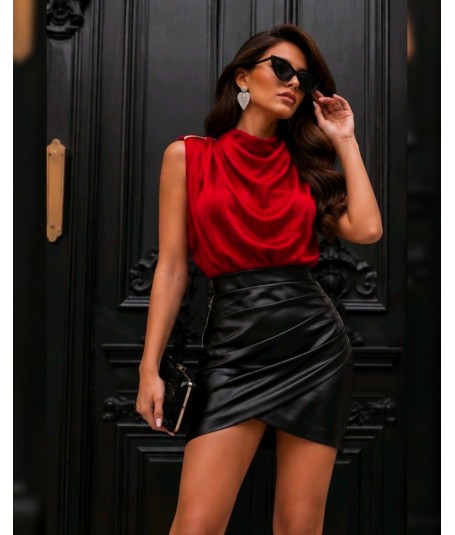 Vestido falda polipiel 2