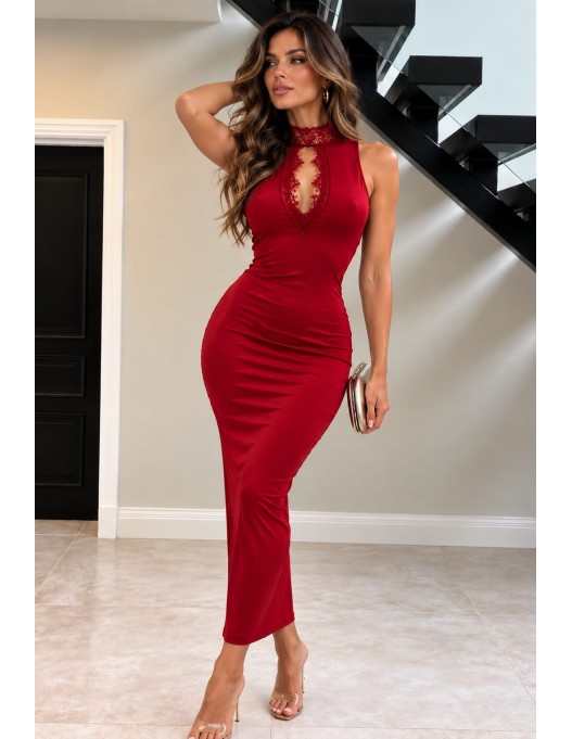 Vestido midi puntilla