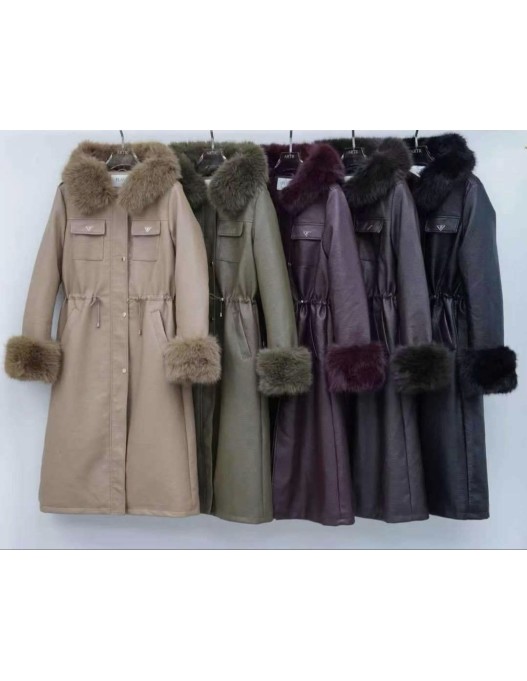 Chaqueta polipiel larga
