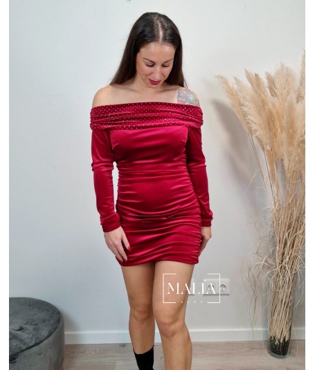 Vestido barco tachas...